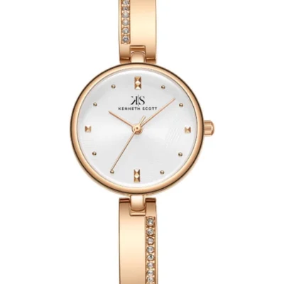 Kenneth Scott Women's White Dial Analog Watch