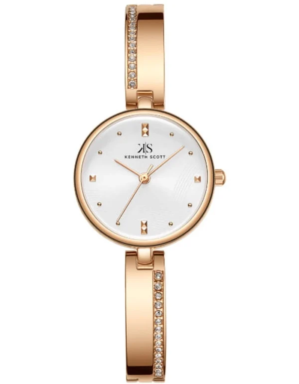 Kenneth Scott Women's White Dial Analog Watch