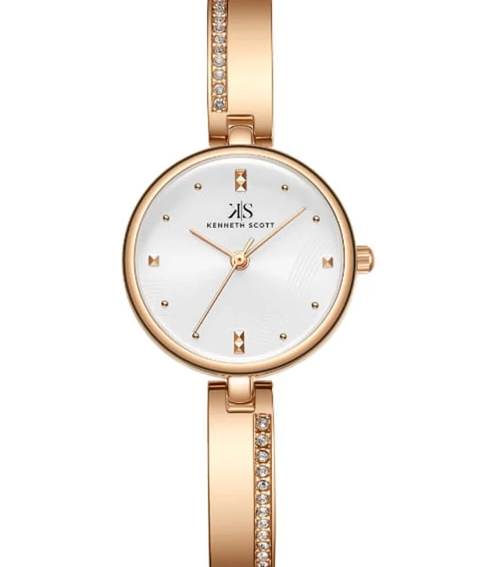 Kenneth Scott Women's White Dial Analog Watch