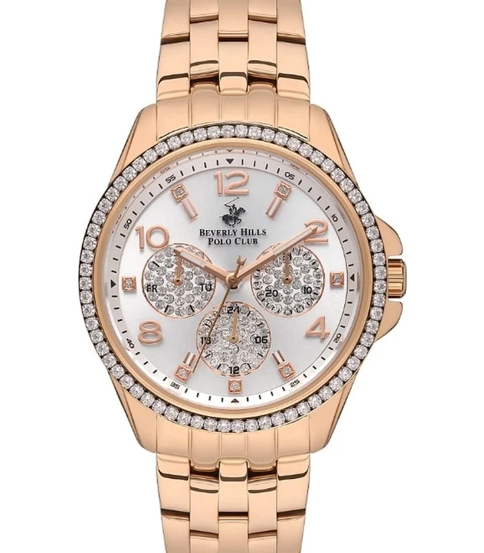 Beverly Hills Polo Club Women's White Dial Multi Function Watch