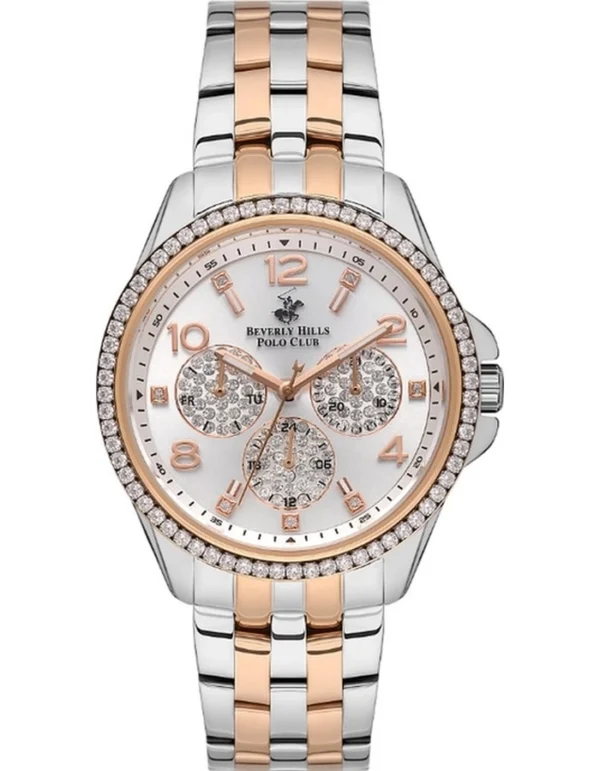 Beverly Hills Polo Club Women's White Dial Multi Function Watch