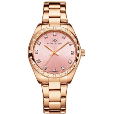 Kenneth Scott Women's Pink Dial Analog Watch