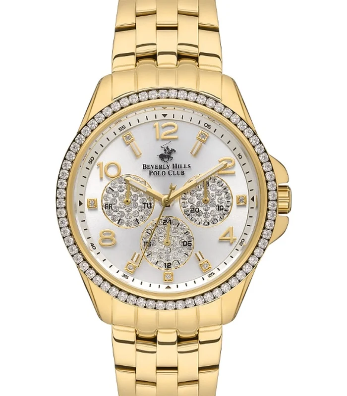 Beverly Hills Polo Club Women's White Dial Multi Function Watch