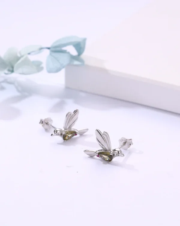 Silver Bird Stud Earrings - Image 4