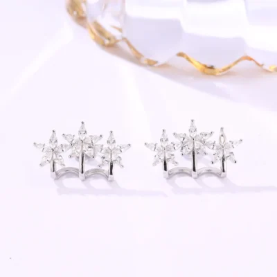 Floral Sparkle Twin Earrings