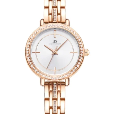 Kenneth Scott Women's Analog White Dial Watch