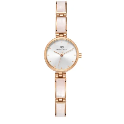 Kenneth Scott Women's Rose Gold Dial Analog Watch