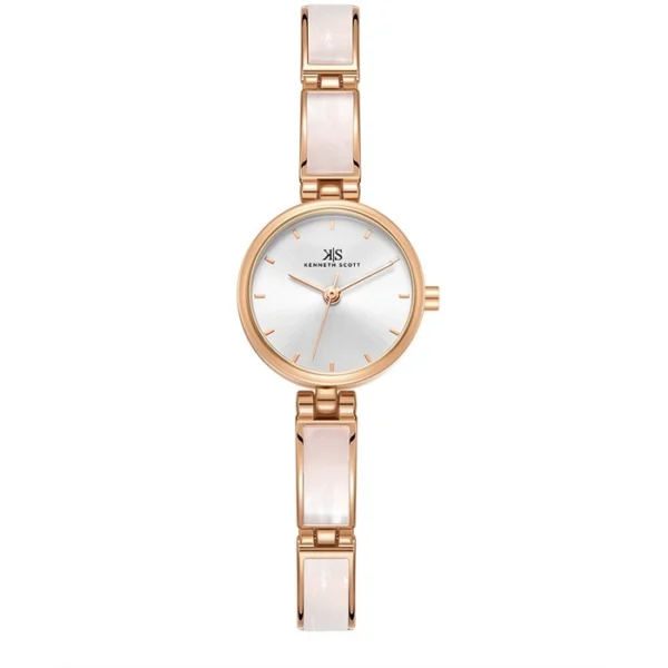 Kenneth Scott Women's Rose Gold Dial Analog Watch