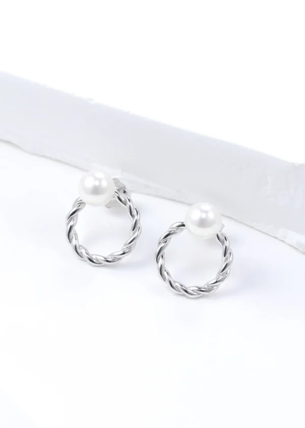 Sterling Silver Round-Shaped Studs, - Image 5