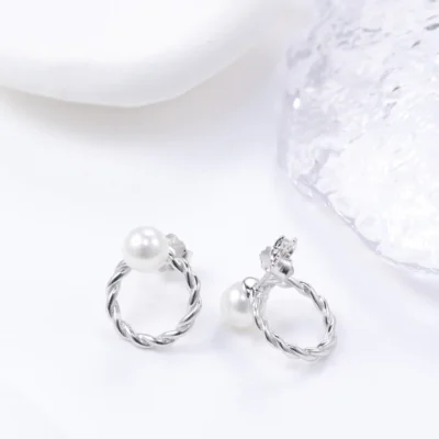 Sterling Silver Round-Shaped Studs,