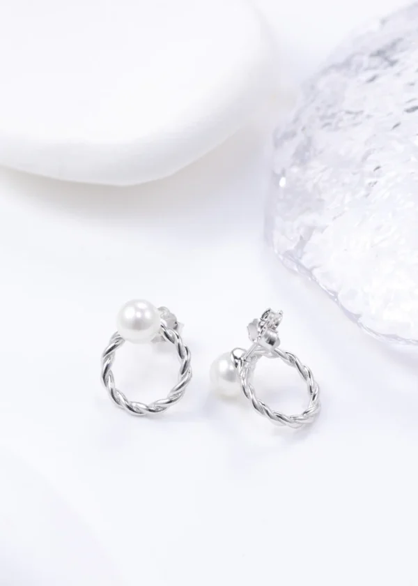Sterling Silver Round-Shaped Studs,
