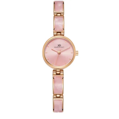 Kenneth Scott Women's Rose Gold Dial Analog Watch