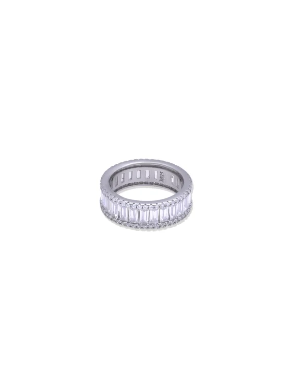 Intricate Silver Zircon Ring - Image 2