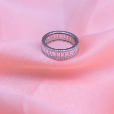 Intricate Silver Zircon Ring