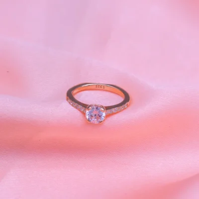 Silver Solitaire Zircon Ring