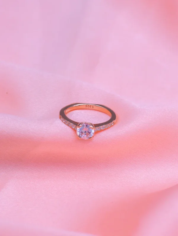 Silver Solitaire Zircon Ring
