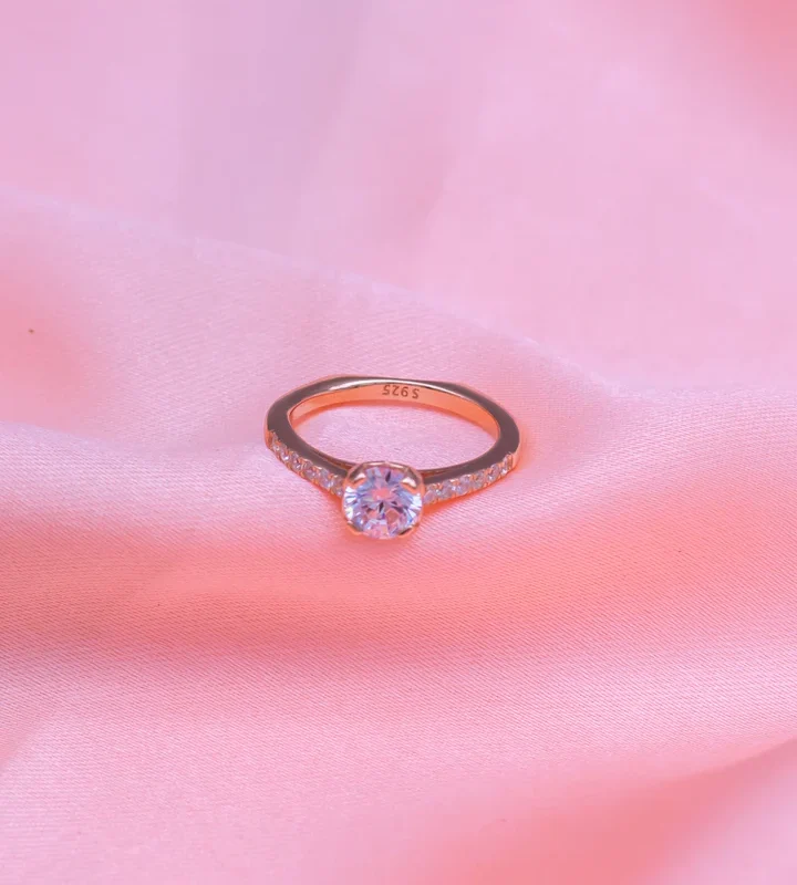 Silver Solitaire Zircon Ring