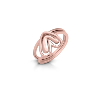 2-in-1 Heart-Shaped Silver Ring