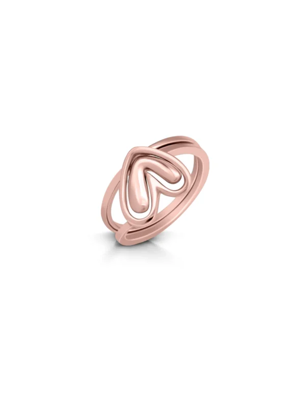 2-in-1 Heart-Shaped Silver Ring