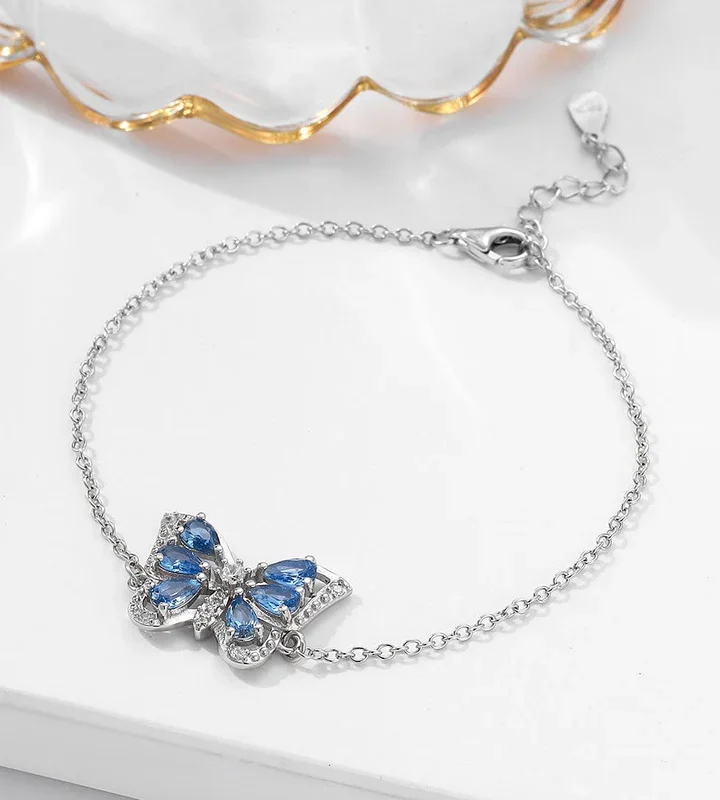 Blue Swarovski Butterfly Bracelet