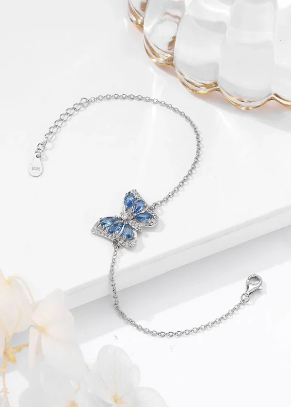 Blue Swarovski Butterfly Bracelet - Image 3