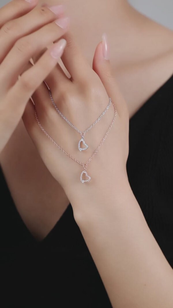 Heart Charm Silver Chain Bracelet - Image 3