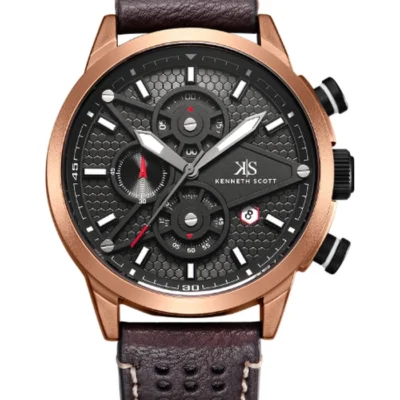 Kenneth Scott Men's Chronograph Black Dial Watch