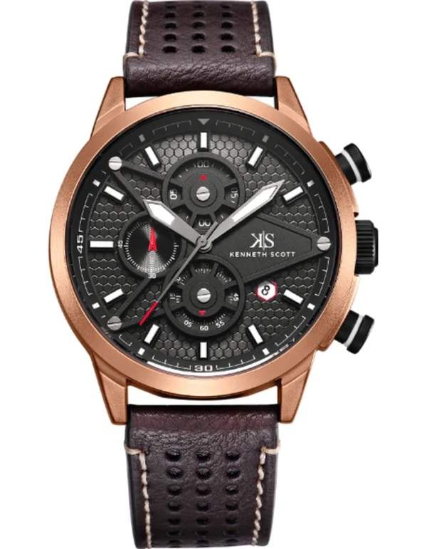 Kenneth Scott Men's Chronograph Black Dial Watch