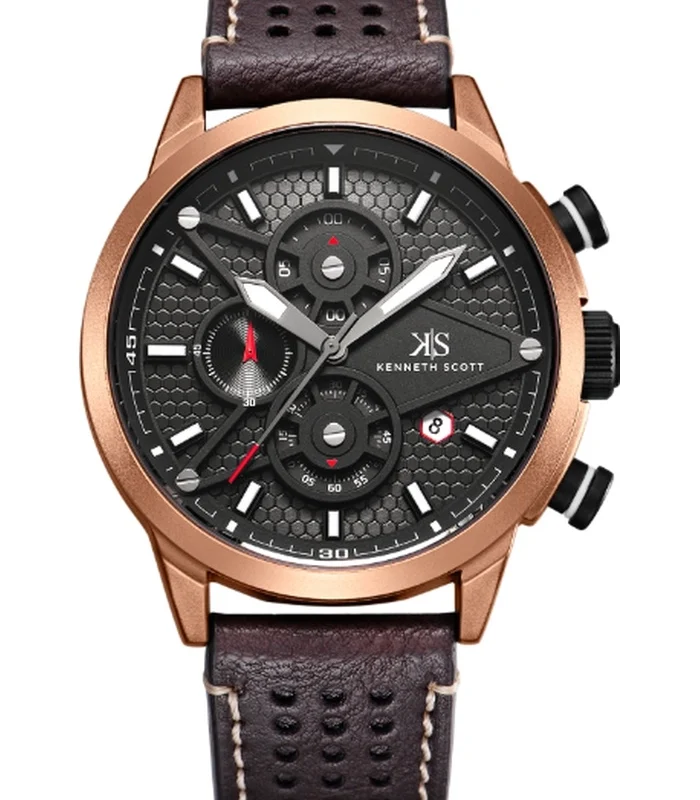 Kenneth Scott Men's Chronograph Black Dial Watch