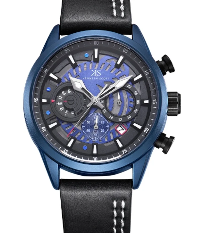Kenneth Scott Men's Chronograph Blue Dial Watch