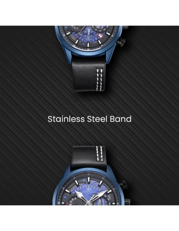 Kenneth Scott Men's Chronograph Blue Dial Watch - Image 6