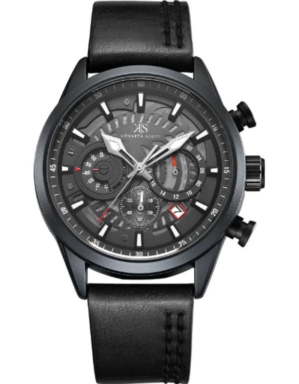 Kenneth Scott Men's Chronograph Black Dial Watch