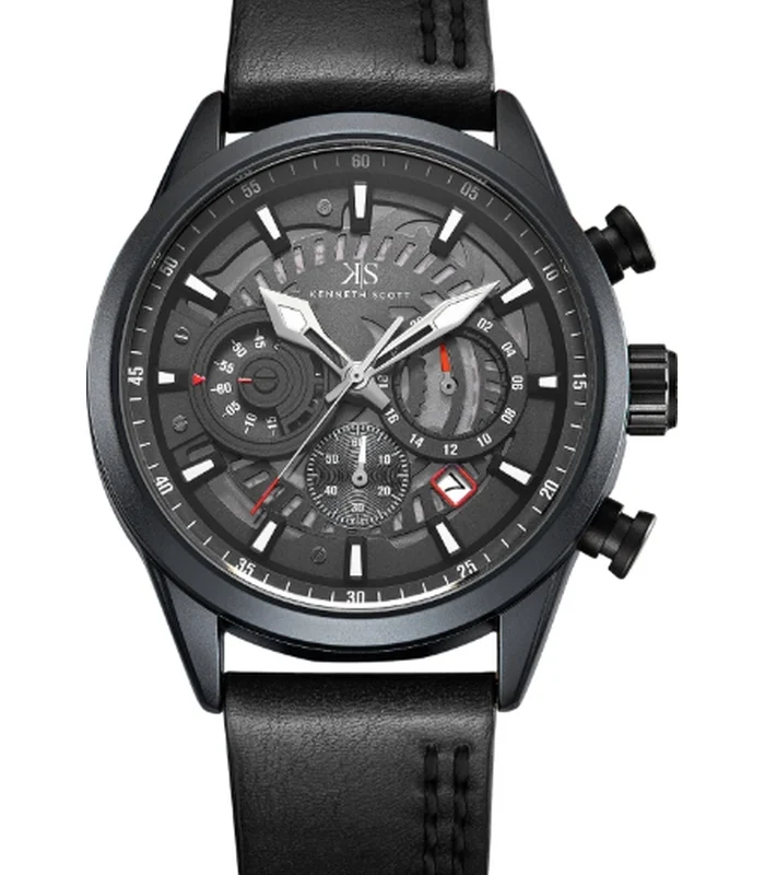 Kenneth Scott Men's Chronograph Black Dial Watch