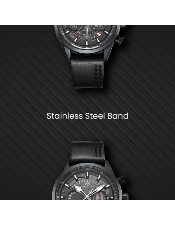 Kenneth Scott Men's Chronograph Black Dial Watch - Image 7