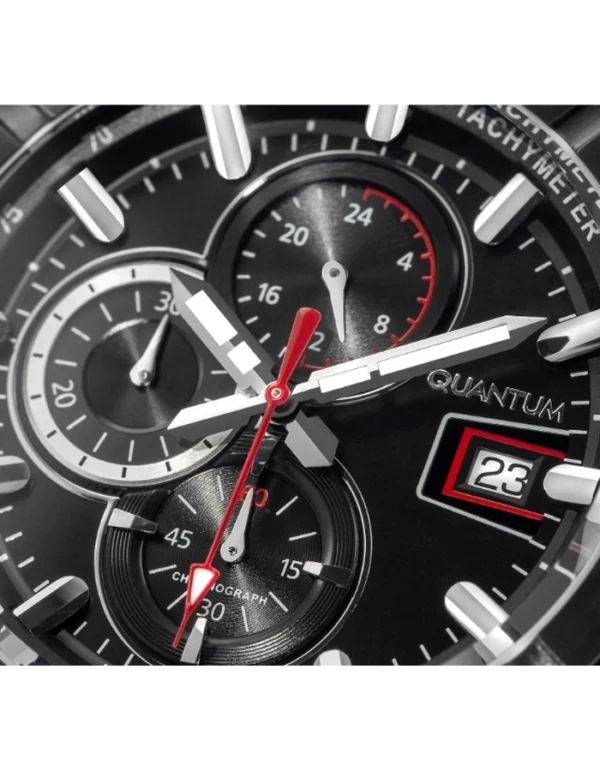 QUANTUM Men's Chronograph Black Dial Watch - Image 4