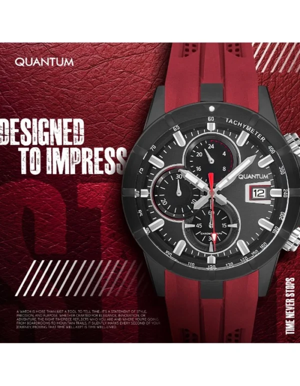 QUANTUM Men's Chronograph Black Dial Watch - Image 5