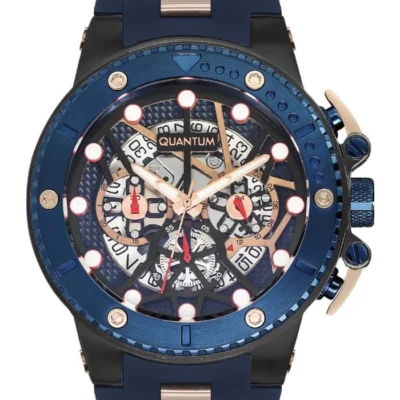 Quantum Men's Blue Dial Chronograph Watch