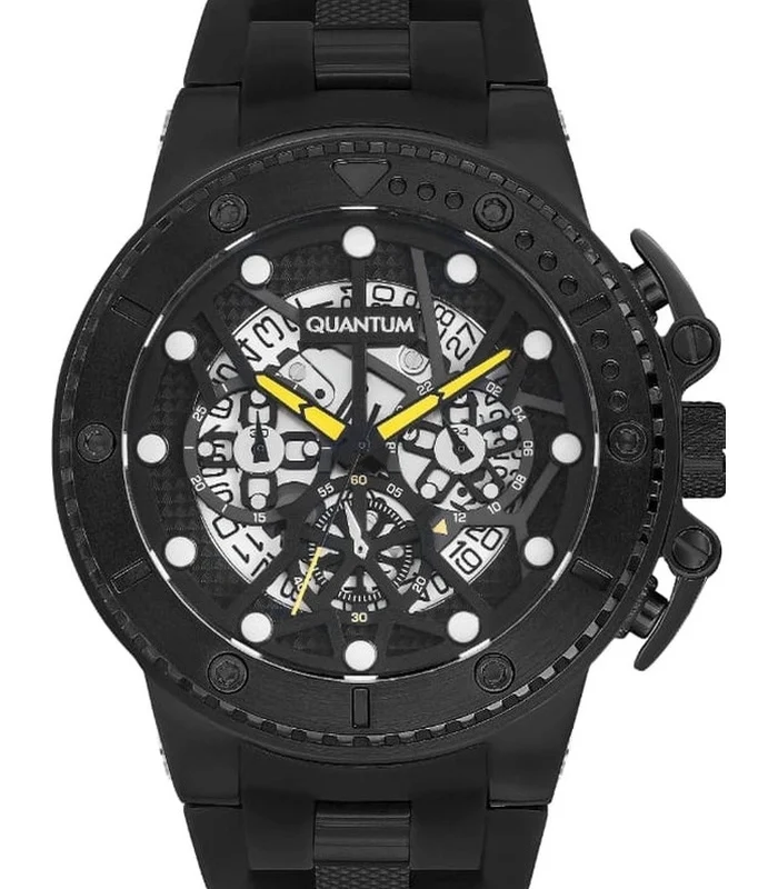 Quantum Men's Black Dial Chronograph Watch