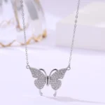 Magnetic Wings Silver Butterfly Chain