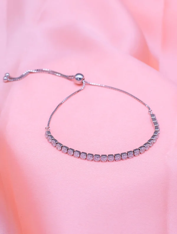 Silver Sleek Zircon Bracelet