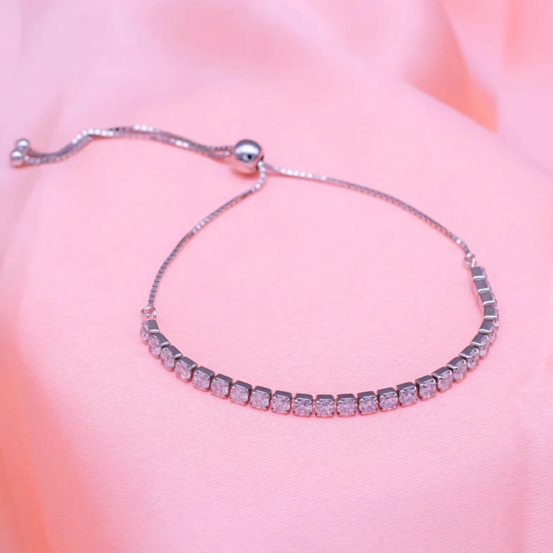 Silver Sleek Zircon Bracelet