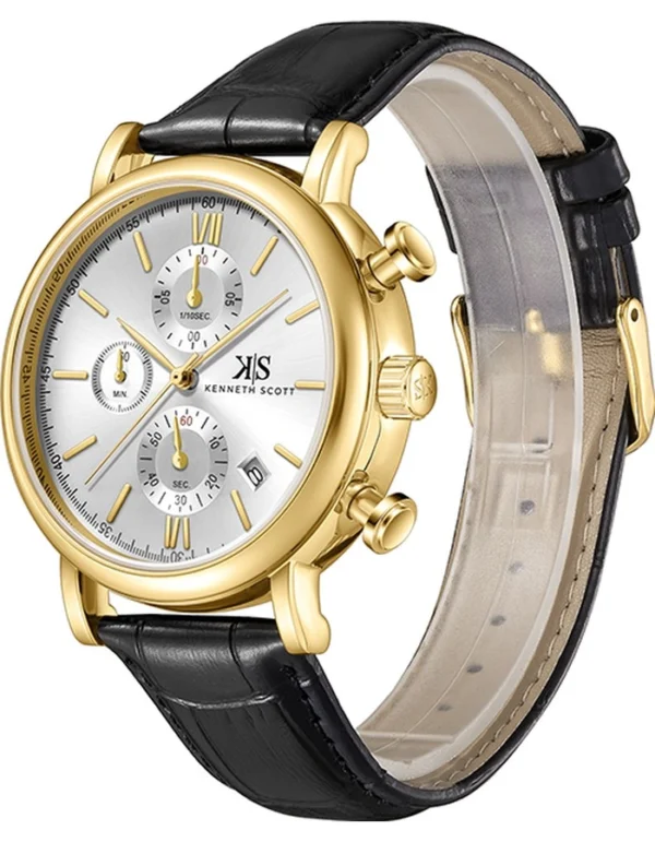 Kenneth Scott Men's White Dial Chrono & Multi Function Watch - Image 3