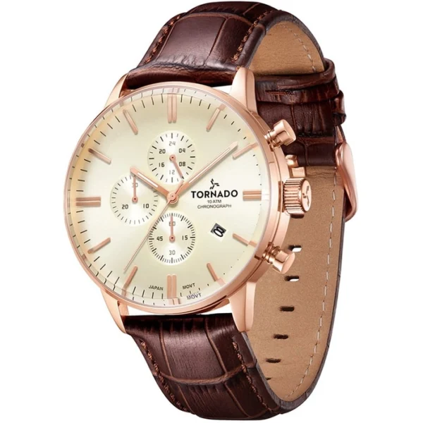 Tornado Celestia Elite Men's Ivory Dial Chronograph Watch - Image 3