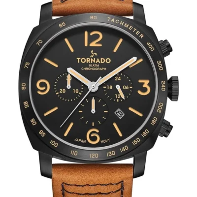 Tornado Lumina Chronosphere Men's Black Dial Chronograph Watch