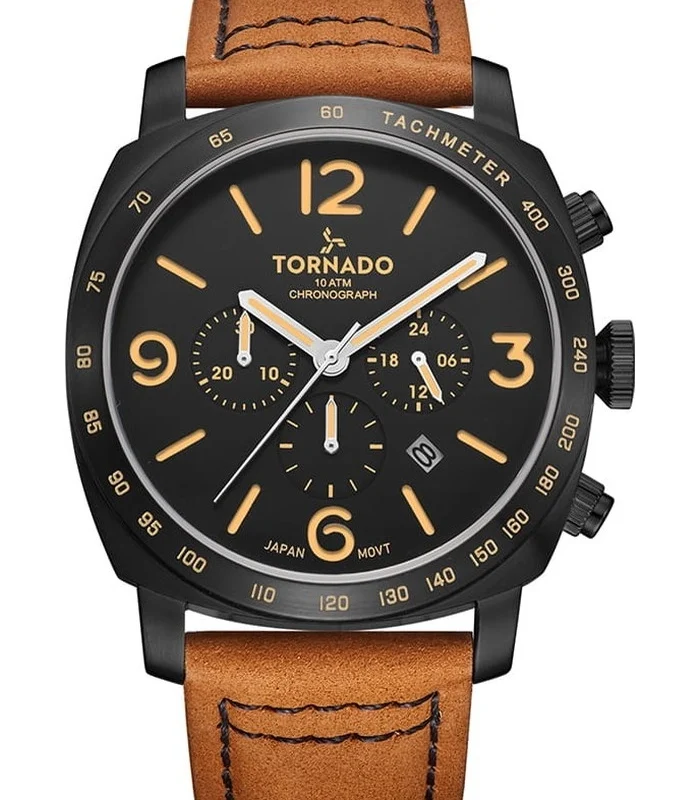 Tornado Lumina Chronosphere Men's Black Dial Chronograph Watch