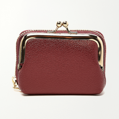 Elegant Burgundy Leather Women's Coin Purse