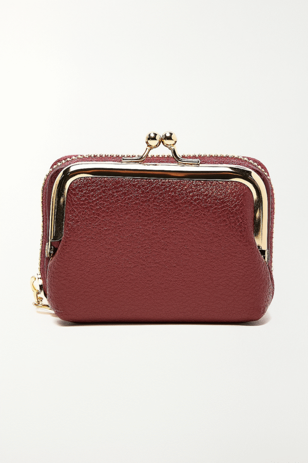 Elegant Burgundy Leather Women's Coin Purse