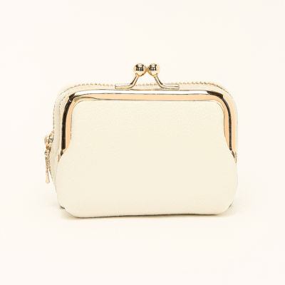 Elegant White Leather Coin Purse