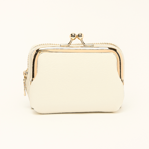 Elegant White Leather Coin Purse