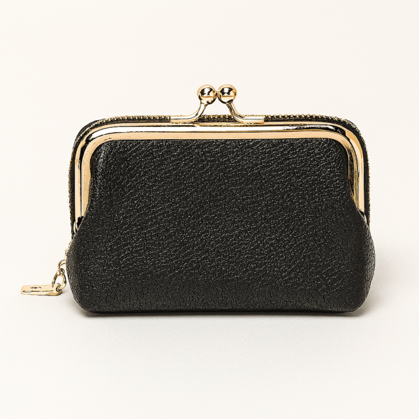Classic Black Leather Coin Purse
